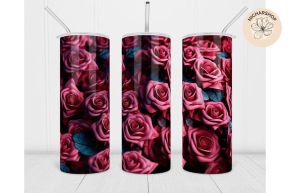20oz 3D Pink Rose Flower Tumbler Wrap: A Versatile Design for Your Sublimation Projects