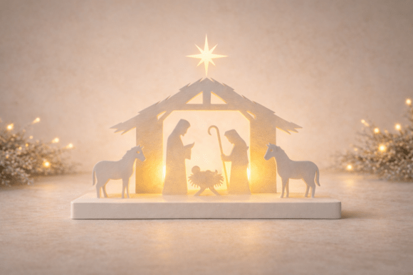 3D Christmas Lights - Nativity Scene