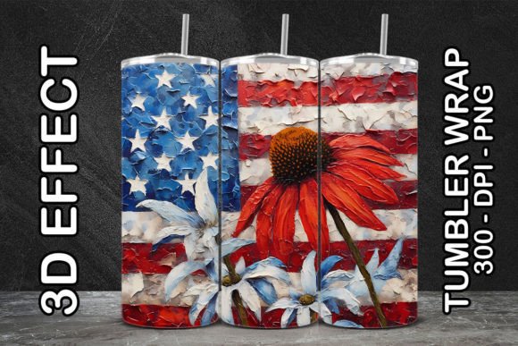 3D Coneflower Tumbler 9: Elevating Drinkware Design with Realistic Floral Sublimation