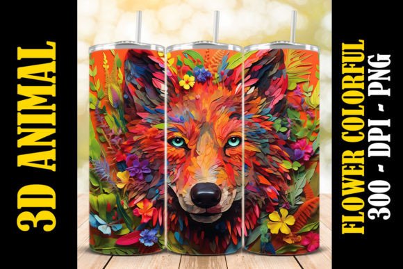 Discover the 3D Red Wolf Tumbler 1