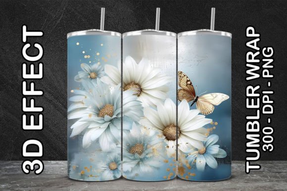 Discover the Versatile 3D Blue Daisy Tumbler