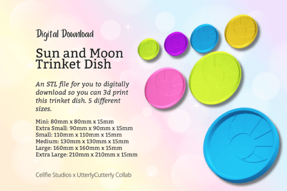 Discover the Versatility of Sun Moon Trinket Dish STL File - Digital