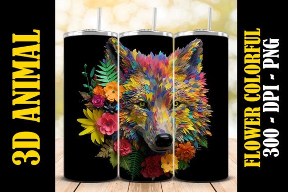 Enhance Your Designs with 3D Gray Wolf Tumbler