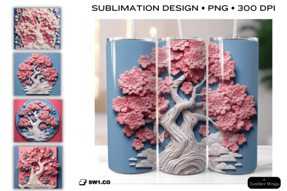 Enhance Your Tumblers with 3D Sakura 20oz Wrap