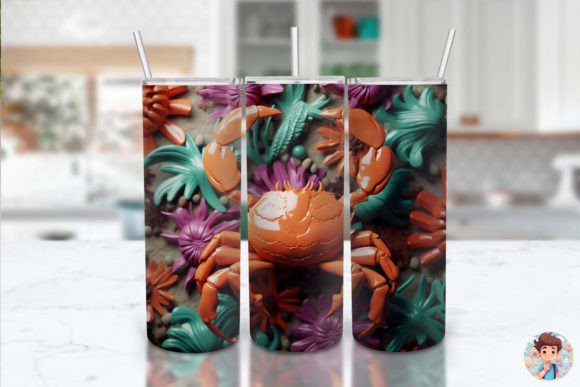 Explore Creative Possibilities with 3D Sublimation Tumbler Wrap Fish 6