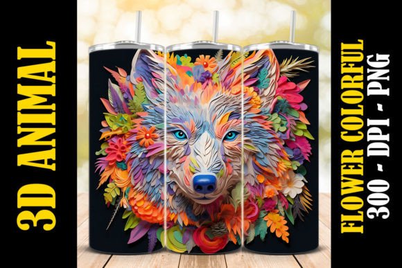 Explore the 3D Arctic Wolf Tumbler 1