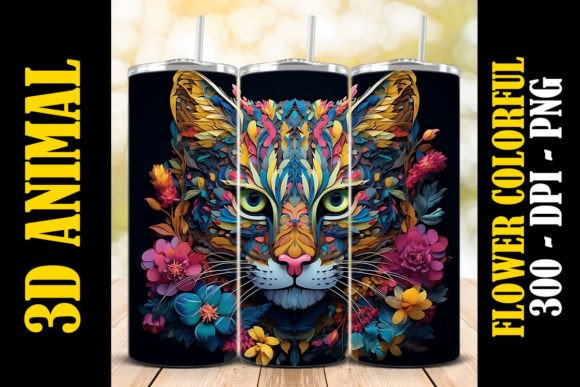 Explore the 3D Marbled Cat Tumbler 3