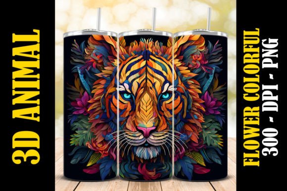Explore the 3D Sumatran Tiger Tumbler Design