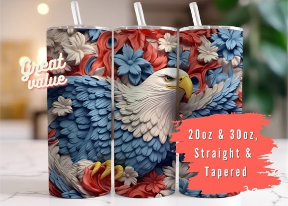 Exploring the 3D American Bald Eagle Tumbler Wrap for Sublimation Projects