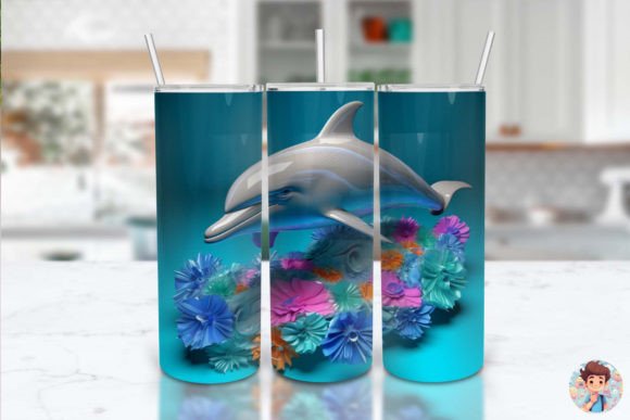 Exploring the Vibrant World of Colorful 3D Dolphin Tumbler Wraps