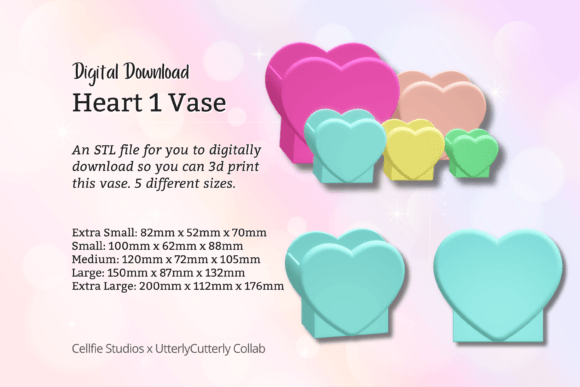 Heart Vase 1 STL File for Home 3D Printing