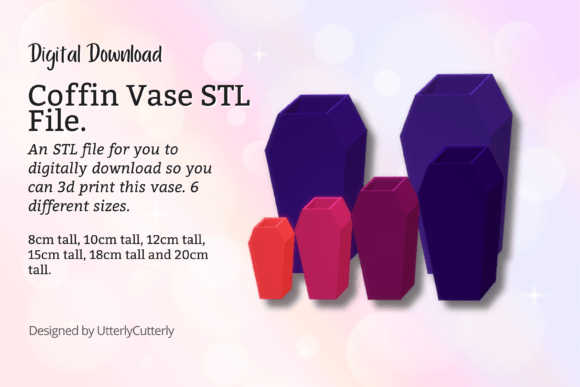 Minimalist Gothic Coffin Vase 3D Print STL