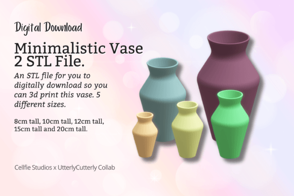 Minimalistic 2 Vase STL File - Digital: A Versatile and Stylish Addition to Your 3D Printing Collection