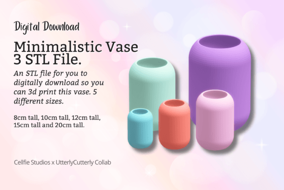Minimalistic 3 Vase STL File - Digital: A Versatile and Strategic Addition to Your 3D Printing Portfolio