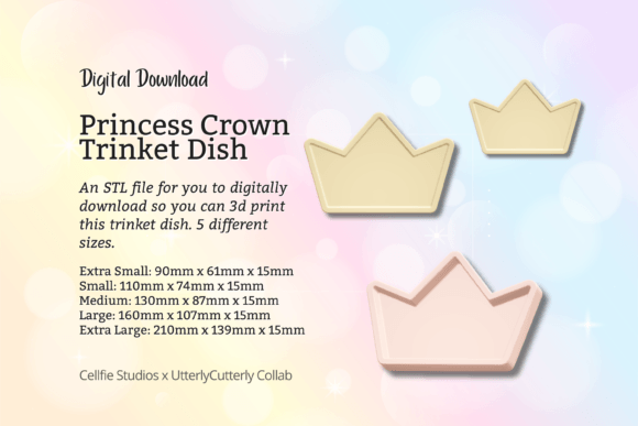 Princess Crown Trinket Dish STL File