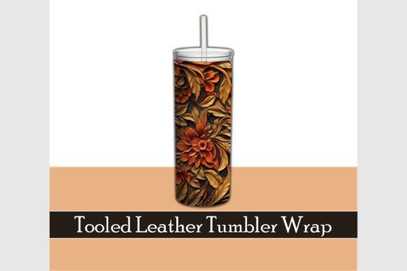 Tooled Leather Floral Tumbler Wrap: Design Specifications and Sublimation Applications