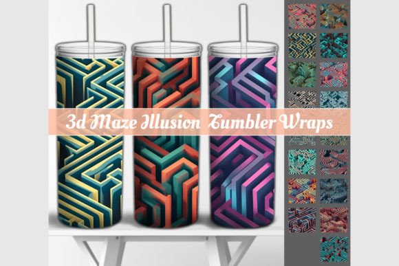 Transform Tumblers with 3D Maze Illusion Wraps