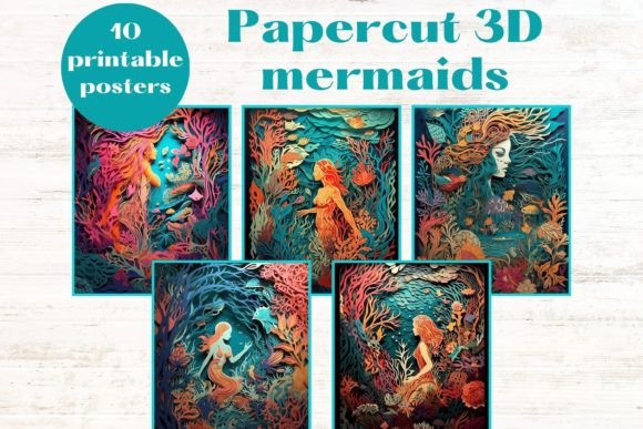 Transform Your Space with PAPERCUT 3D Effect MERMAID Wall Art