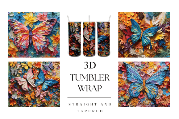 Transform Your Tumblers with the 20oz 3D Butterfly Flower Tumbler Wrap