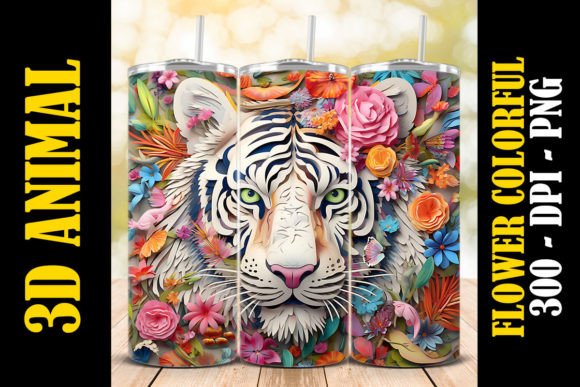Unleash Your Creativity with the 3D White Tiger Tumbler 2